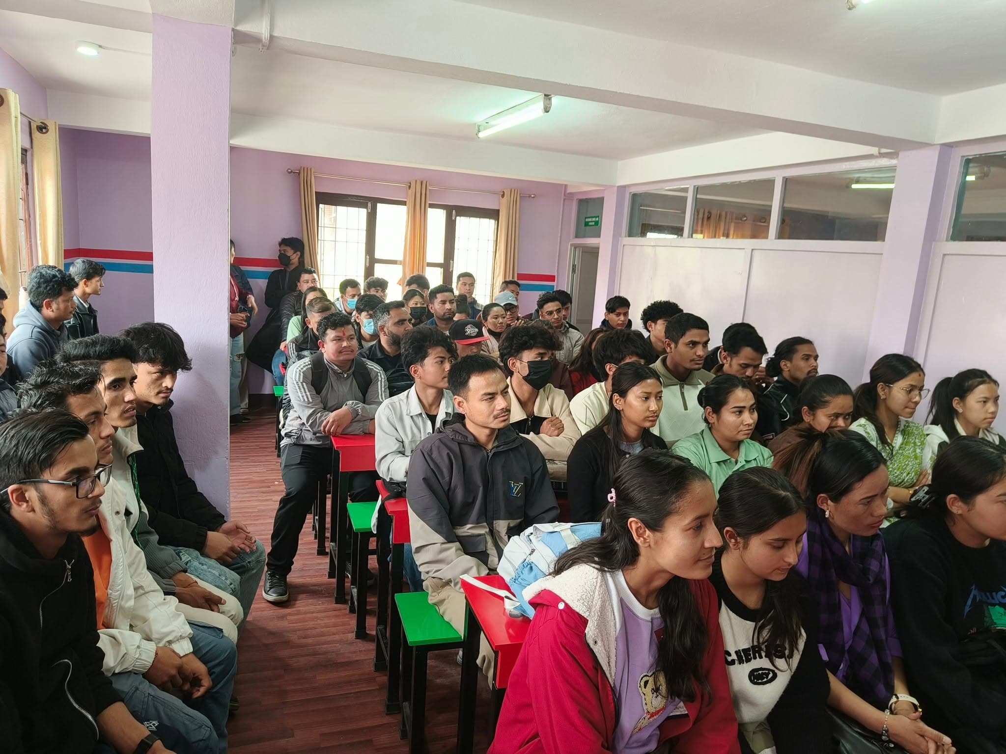 Trainees studying